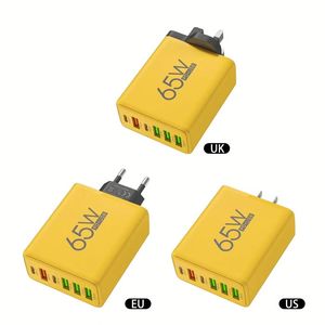 อะแดปเตอร์ชาร์จ USB C 65W 6 พอร์ต ชาร์จเร็ว สำหรับโทรศัพท์ iPhone 17 16 15 14 Pro Max และ Samsung/Xiaomi 14 - Product Image 6
