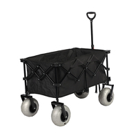 Chariot de camping pliable 200L avec roues gonflables de plage 9*4 pouces, chariot utilitaire robuste et pliable pour la plage et les activités de plein air