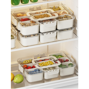 Vente flash - Plateau de service multifonctionnel à 6/9 compartiments, de qualité alimentaire, avec poignée, boîte à collation portable - Product Image 4