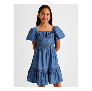 Vestido de Algodón para Niñas, Estilo Veraniego con Decoración, Transpirable, Cómodo y Ligero, Ideal para Vacaciones - Product Image 1