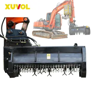 XUVOL Outlet Head Shredder Hydraulic Excavator Mower for small mini excavator lawn mower excavator boom mower cutting machine