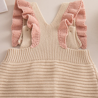 Combinaison en tricot pour filles Engepapa, printemps-automne, coton, combinaison pour bébé, sans manches, fermeture à boutons, vêtements pour bébé