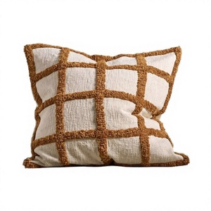 Slub Tufted Boho Cushion Cover By <b>Indian</b> Textiles H/L Handwoven Decorative <b>Throw</b> Pillow Luxury Boho Pillow With Heavy Tassel - Product Image 1
