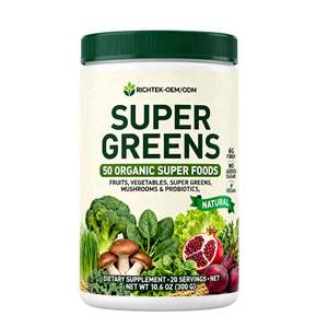 Superalimento Orgánico en Polvo Super Greens, Frutas, Verduras, Hongos y Probióticos, Suplemento para Apoyar la Energía - Product Image 6