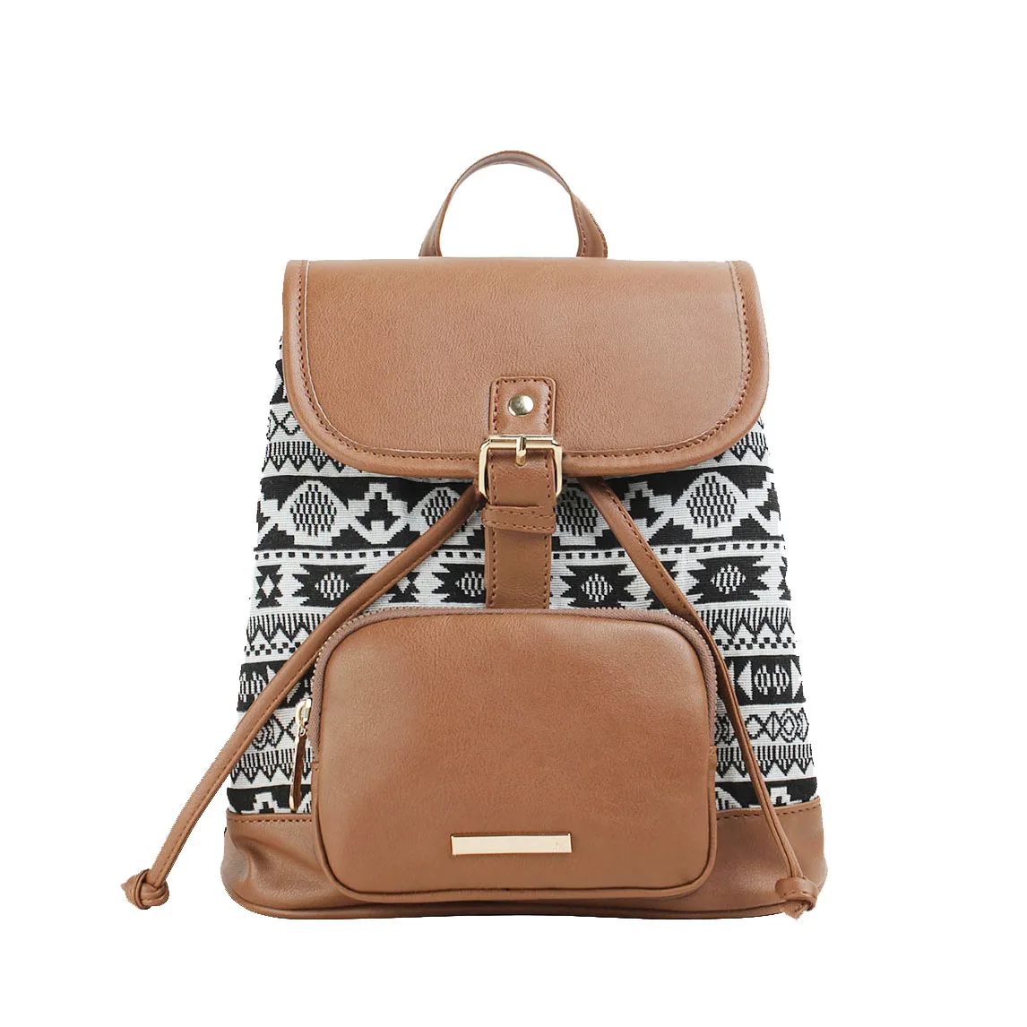 backpack in printed italian calfskin leather Fioretta Genuine Leather Italian Backpack 17 Inch Laptop Bag Tan Brown