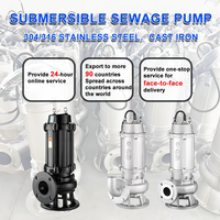 Pompa Limbah Submersible Listrik Industri Tugas Berat Anti Penyumbatan, Dapat Disesuaikan, Tekanan Tinggi, Kapasitas 25m/h