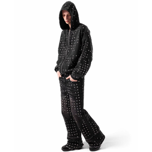 <span class=keywords><strong>Felpa</strong></span> con cappuccio Casual con cerniera in metallo poroso con cappuccio in cotone Unisex e spessa e comoda felpe da uomo - Product Image 3