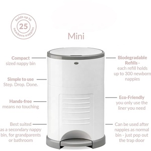 Mini Lasting Hygienic Geruchs-und Freis prec heinrich tung Baby 25L Windeln Entsorgung Pure White 6 Wochen 2 Monate Fuß pedal behälter für zu Hause - Product Image 3
