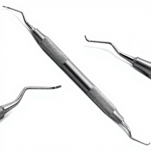 Ensemble de curettes chirurgicales dentaires universelles en acier inoxydable avec poignée moletée, instruments de détartrage parodontal de classe I - Product Image 6