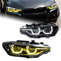 Conjunto de Faros LED para BMW Serie 3 F30 2013-2018, Ojos de Ángel de Doble Color, Luces DRL e Intermitentes
