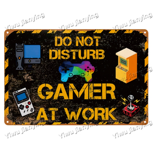 Neue lustige <span class=keywords><strong>Gamer</strong></span>-Dekorations-Metallschilder Retro-Zinnschilder für <span class=keywords><strong>Gamer</strong></span>-Zimmer Wanddekoration Spiel Mensch Höhle Vintage-Metallposter - Product Image 2