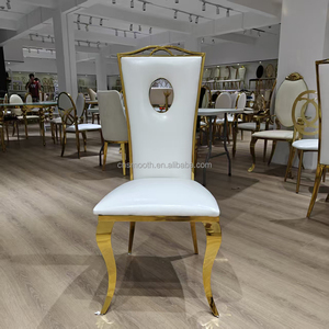 Chaise de salle <span class=keywords><strong>à</strong></span> manger en acier inoxydable doré de qualité supérieure pour mariages, banquets, restaurants, événements, <span class=keywords><strong>location</strong></span> de tables et de chaises - Product Image 3