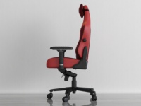 Chaise de jeu ergonomique en cuir PU rouge avec hauteur réglable et accoudoirs 4D inclinables, et logo personnalisé pour les commandes en gros