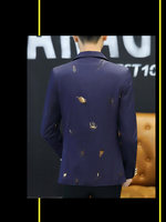 Veste de costume imprimée slim fit pour homme style coréen, légère et décontractée, pour la nuit et la rue, produits tendance 2026