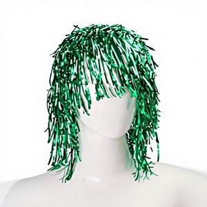 Yeni Sınır Ötesi Yaratıcı Tatil Dekorasyonu Eğlenceli PET Renkli Plastik Şifreli Peruk Parti Komik Aksesuarları Çin - Product Image 1