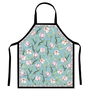 Premium Reusable Polyester Anti-Fouling <b>Chef</b> <b>Apron</b> with Decorative Waist Sleeveless Design Flower Printing - Product Image 3