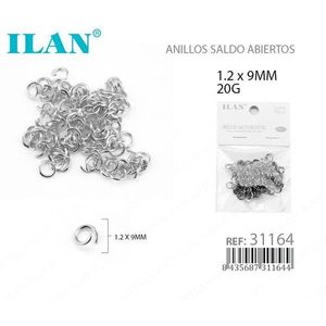 Anelli aperti 1,2x9mm 20G per la creazione di gioielli - Product Image 1