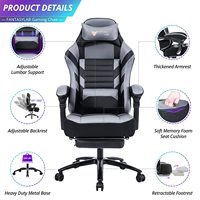 VANBOW Chaise de jeu pivotante et réglable avec fonction inclinable, ergonomique, style exécutif, pour le bureau et la maison