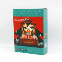 Caja Musical de Madera Navideña MB002 al por Mayor, Fácil de Montar, Adorno Musical en Miniatura para Nochebuena