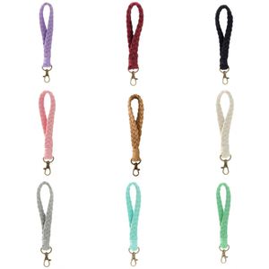 Porte-clés en corde de coton tressée à la main de 18 cm, style bohème, minimaliste, pour clés de voiture et sac, décoration suspendue, best-seller - Product Image 1