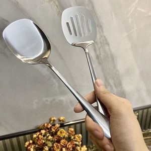 Ensemble d'ustensiles de cuisine en acier inoxydable : mini spatule, spatule à frire, cuillère à soupe et cuillère ajourée pour la cuisine en dortoir et à domicile - Product Image 2