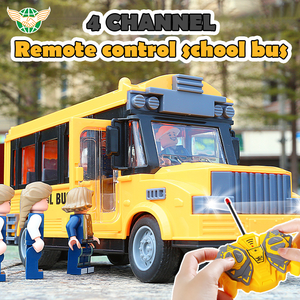 Children1/30 Quy <span class=keywords><strong>M</strong></span>ô Vàng RC Xe Trường Xe Buýt Nhựa Chiếu Sáng Xe 27Mhz 4-Kênh Điều Khiển Từ Xa Xe Buýt Trường Học Đồ Chơi Cho Trẻ Em - Product Image 2