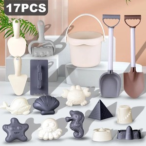 Venta CALIENTE 2025 Juguetes para niños Silicona portátil 20PCS Juguetes Cubo de playa de arena Pala de Castillo de arena Bebé Herramientas de playa de silicona para el verano - Product Image 3