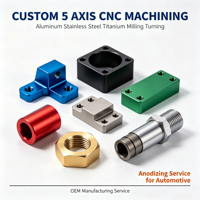 Service de fraisage et tournage CNC 5 axes sur mesure pour pièces en aluminium, acier inoxydable et titane, avec service d'anodisation pour l'automobile
