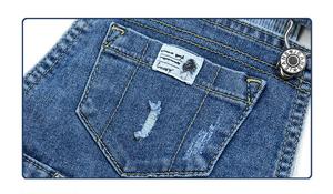 Salopettes en jean pour enfants, coton extensible, denim, salopettes en jean pour enfants, shorts à bretelles - Product Image 5
