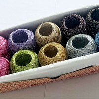 Fil à dentelle n° 8, pelotes de fil de coton de 10 grammes, coton peigné mercerisé, fil à crocheter en coton pur, emballé en boîte