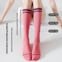 1. Chaussettes de compression pour femmes, hauteur genou, respirantes, antidérapantes, anti-transpiration, à compression graduée, pour le fitness, la course à pied et les sports