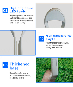 ไฟสวนพลังงานแสงอาทิตย์ทันสมัย100W, ไฟ LED สำหรับสวนกลางแจ้งโคมไฟถนน IP65กันน้ำเสาอลูมิเนียม - Product Image 3