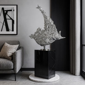 JingYue Sculpture de décoration abstraite imprimée en 3D personnalisée Artisanat en résine fait à la main pour le salon Hôtel Villa <span class=keywords><strong>Club</strong></span> Décor - Product Image 3