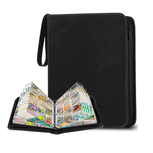 Porte-cartes de jeu en cuir PU à 9 poches, étanche, avec fermeture éclair, pour cartes <span class=keywords><strong>Pokémon</strong></span>, de football et de baseball - Product Image 6