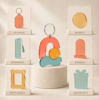 Porte-clés en acrylique couleur personnalisée, breloque de forme irrégulière avec anneau métallique, logo imprimé UV, cadeaux, souvenirs, étiquettes de sac, vente en gros OEM