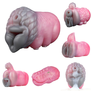 GEEBA Animal She-wolf Fantasy Two Channel Penis Stroker Silicone Male Masturbator Realistic Vagina Textured Pocket Pussy Sex Toy - Product Image 1