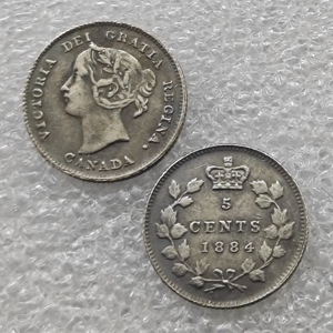 Pièces de monnaie commémoratives de style antique du Canada, 5 cents, 1921, 1875, 1880, 1884, cadeaux, décoration de la maison - Product Image 4