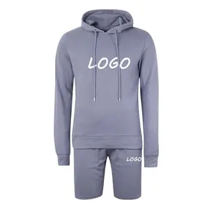 Özel giyim spor eğitim eşofman kısa pantolon erkekler için hoodies fransız terry eşofman