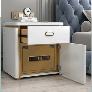 Mesa de Noche Inteligente con Almacenamiento, Carga Inalámbrica, 3 <span class=keywords><strong>Cajones</strong></span>, Cerradura de Huella Digital Segura, Luz LED, Mueble de Dormitorio, Venta al por Mayor - Product Image 2