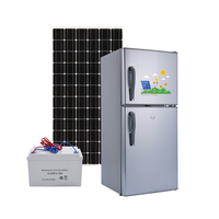 Réfrigérateur domestique à double porte 118 litres avec poignée à énergie solaire
