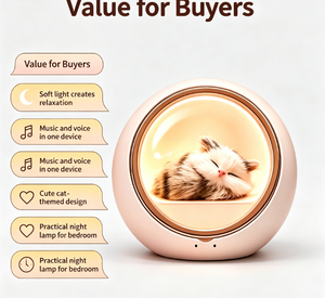 Haut-parleur intelligent de bureau BT avec veilleuse, réveil et assistant vocal IA pour enfants, idéal pour l'apprentissage et le récit d'histoires – Vente directe usine - Product Image 4