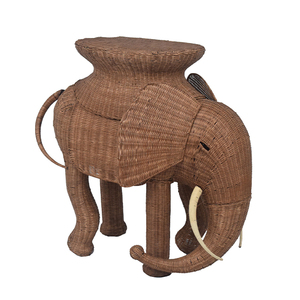 Tissé à la main décor à la maison rotin éléphant Antique forme animale fenêtre ornements magasins hôtels ameublement - Product Image 5