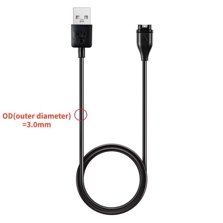 PVC noir - USB droit Type 3 (DE 3,0 mm)