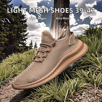 Chaussures de sport et de marche respirantes en maille pour hommes, grandes tailles 39-47, avec lacets, semelle intérieure en EVA, baskets antidérapantes en TPU, légères