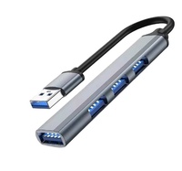 Hub Multiport USB-A 4 in 1, Hub USB C konverter multifungsi 4 Port USB 3.0