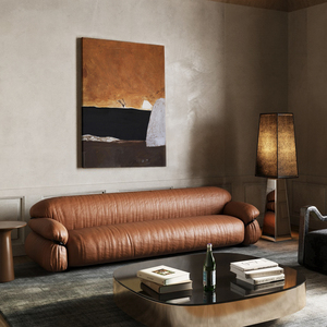 Peinture à l'huile abstraite verticale, orange rouille et noir, peinte à la main, à l'impasto épais, tons terreux, Wabi Sabi, grande œuvre d'art sur bois, Art déco - Product Image 6