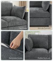 Canapé modulable en chenille pour salon, confortable, en forme de L, convertible, 4 places, canapé moderne avec ottoman mobile pour appartement
