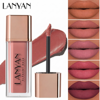 Lápiz Labial Líquido Mate de Marca en Stock al por Mayor, Brillo Labial Morado con Bajo MOQ, Logotipo Personalizado Disponible, Maquillaje Profesional