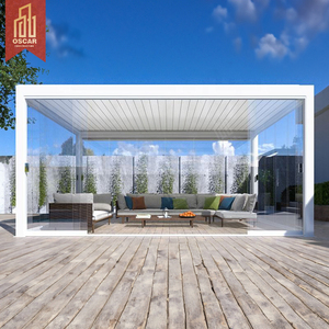 Pergola motorisée électrique intelligente en aluminium pour extérieur avec stores, 10x16, 10x19, 10x20, 20x10 - Product Image 5