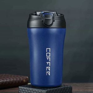 Simple 304 Stainless Steel <b>Coffee</b> Mug Portable Car Thermos Business Office Gift Dual-Drink Mug - Product Image 2